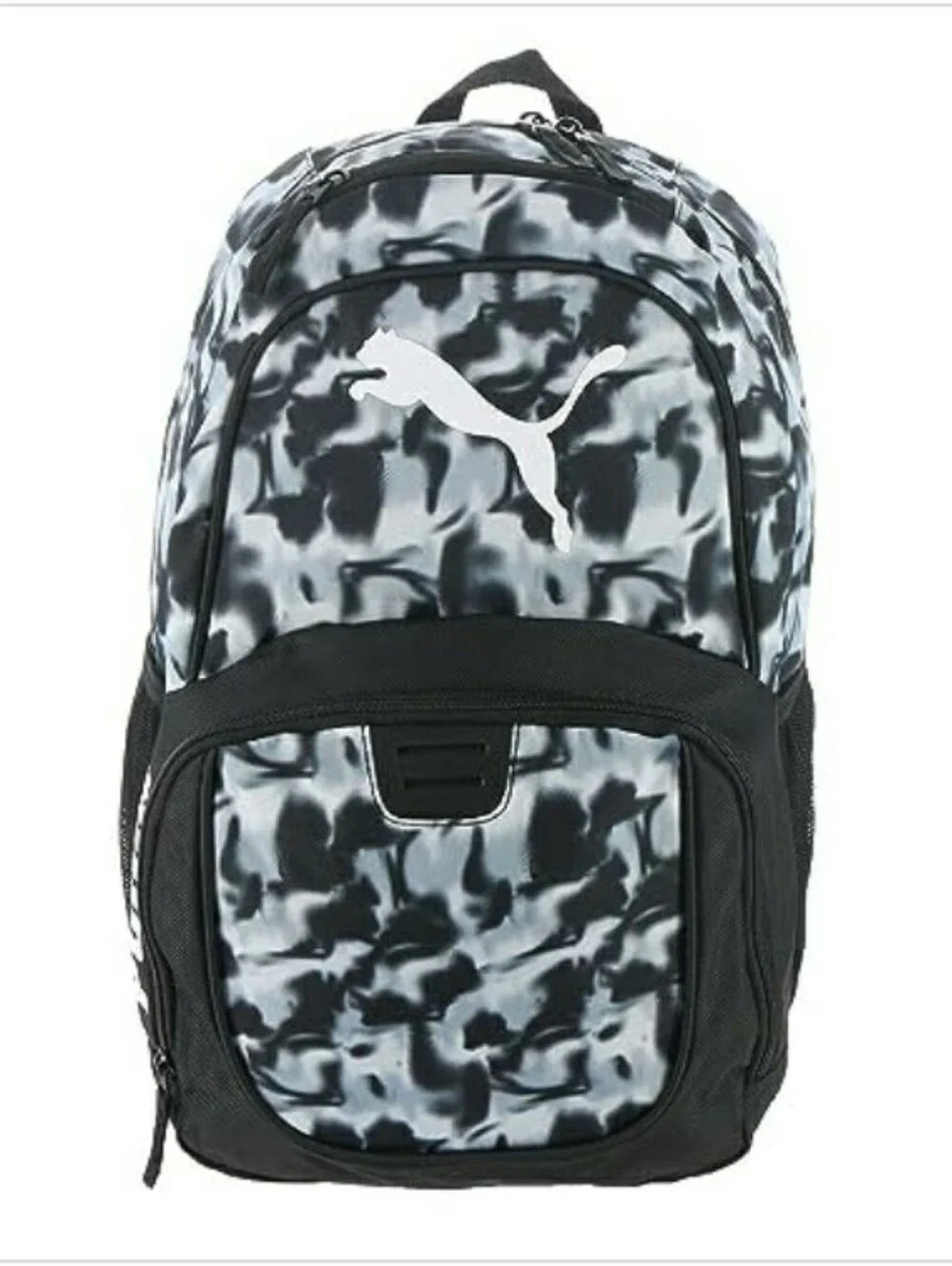 Puma Classic Core Backpack Bag In Black/Gray Camo Pattern